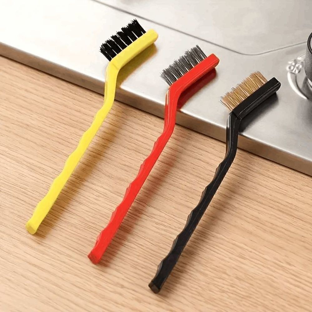 Steel Wire Gas Stove BBQ Grill Metal Pots Cleaning Brush - 3 Pack